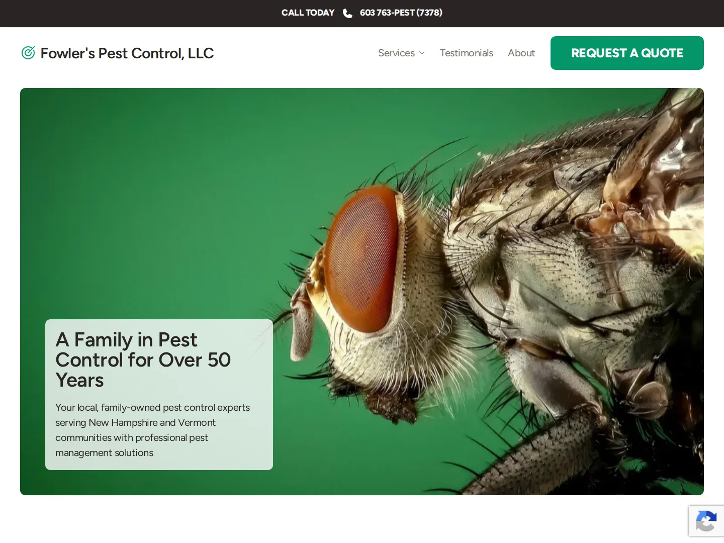 Fowler's Pest Control website